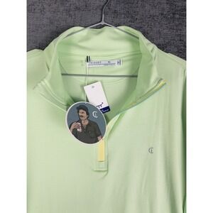 NEW Criquet‎ Mens Pullover XL Green Q Zip Brr Logo Performance